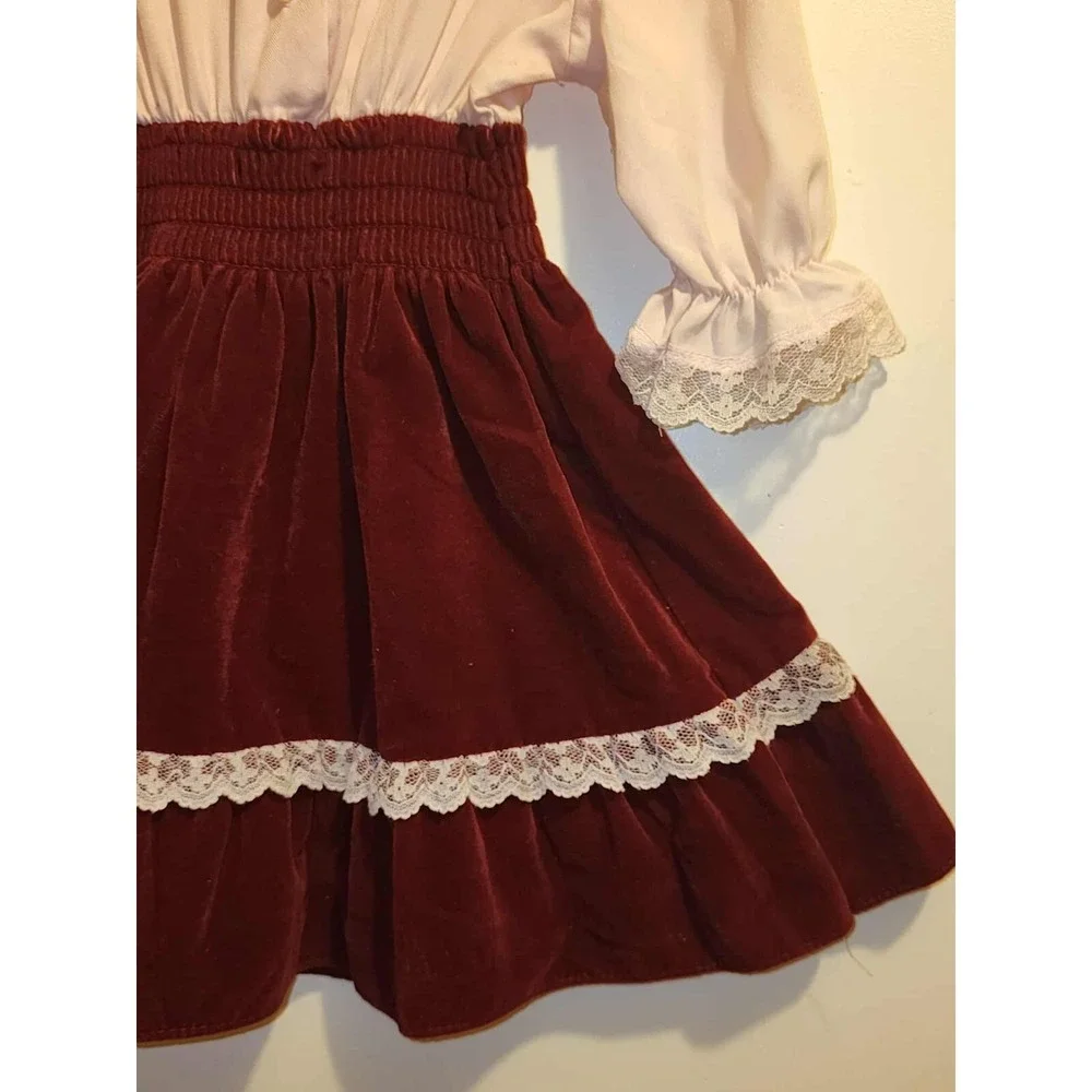Vintage 80's Elm Hill Prairie Dress - Lace Trim Girls Size 5 - Picture 15 of 15